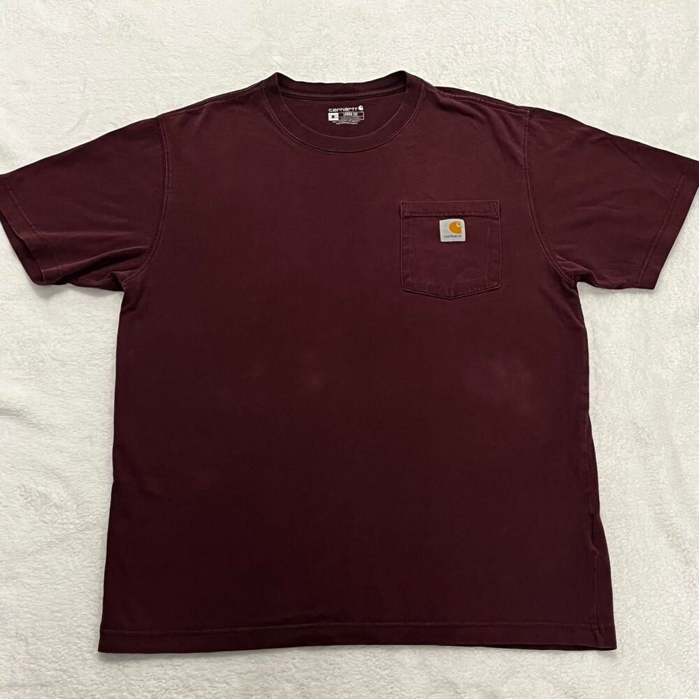 Carhartt Men's Burgundy and Red T-shirt